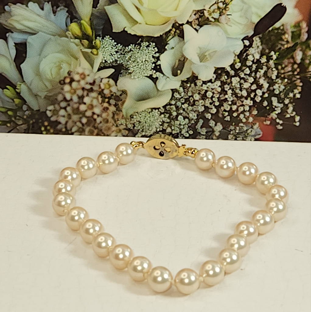 1483 Marvella Antique 1950s Pearls Bracelet 7In 24$